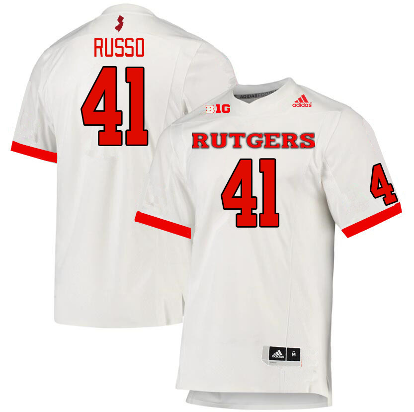Men #41 Ryan Russo Rutgers Scarlet Knights College Football Jerseys Stitched Sale-White